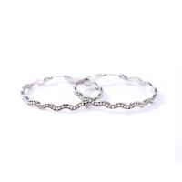 Stainless Steel Hoop Earring 304 Stainless Steel & for woman & with rhinestone original color Sold By Pair