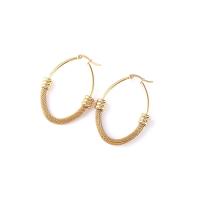 Stainless Steel Lever Back Earring, 304 Stainless Steel, gold color plated, fashion jewelry & for woman, golden, 14x34mm, Sold By Pair