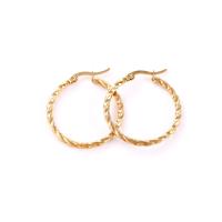 Stainless Steel Hoop Earring, 304 Stainless Steel, gold color plated, different size for choice & for woman, golden, Sold By Pair