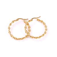 Mens Stainless Steel Hoop Earring, 304 rustfrit stål, guldfarve belagt, mode smykker & forskellig størrelse for valg & for kvinde, gylden, Solgt af par