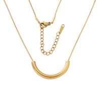 Stainless Steel Jewelry Necklace, 304 Stainless Steel, with 1.97inch extender chain, Vacuum Ion Plating, fashion jewelry & Unisex, golden, 26*12mm, Length:Approx 15.75 Inch, Sold By PC