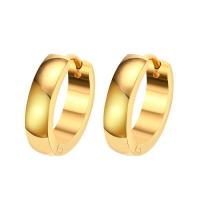 Huggie Anneau d'oreille, Acier inoxydable 304, bijoux de mode & normes différentes pour le choix & pour femme, doré, Vendu par paire