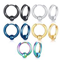 Stainless Steel Huggie Hoop Earring 304 Stainless Steel Vacuum Ion Plating fashion jewelry & for man Sold By PC