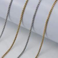 Stainless Steel Jewelry Chain, 304 Stainless Steel, with 1.97inch extender chain, Vacuum Ion Plating, fashion jewelry & Unisex, more colors for choice, 2mm, Length:Approx 17.72 Inch, Sold By PC