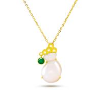 Natural Gemstone Necklace Brass with Chalcedony Money Bag gold color plated fashion jewelry & for woman nickel lead & cadmium free Length 45 cm Sold By PC