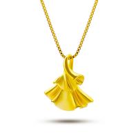 Brass Necklace, Skirt, real gold plated, fashion jewelry & for woman, golden, nickel, lead & cadmium free, 22x20mm, Length:50 cm, Sold By PC