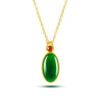 Natural Gemstone Necklace Brass with Chalcedony Oval gold color plated fashion jewelry & for woman nickel lead & cadmium free Length 45 cm Sold By PC