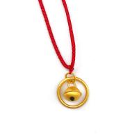 Messing Halskette, mit Terylen Schnur, goldfarben plattiert, Modeschmuck & für Frau, frei von Nickel, Blei & Kadmium, 22x24mm, Länge:45 cm, verkauft von PC