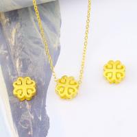 Brass Necklace, Four Leaf Clover, gold color plated, fashion jewelry & for woman, golden, nickel, lead & cadmium free, Length:45 cm, Sold By PC