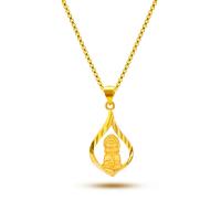 Messing Halskette, Buddha, goldfarben plattiert, Modeschmuck & für Frau, goldfarben, frei von Nickel, Blei & Kadmium, 14x28mm, Länge:45 cm, verkauft von PC