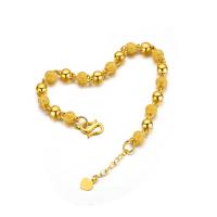 Mosiądz bransoletki, ze 3cm przedłużeniami łańcuszka, Platerowane w kolorze złota, biżuteria moda & dla kobiety, złoty, bez zawartości niklu, ołowiu i kadmu, 6mm, długość 18 cm, sprzedane przez PC