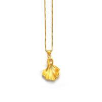 Messing Halskette, Ginkgo-Blatt, goldfarben plattiert, Modeschmuck & verschiedene Stile für Wahl & für Frau, goldfarben, frei von Nickel, Blei & Kadmium, verkauft von PC