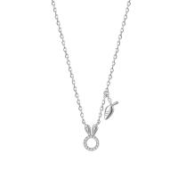 Cubic Zircon Micro Pave 925 Sterling Silver Necklace, plated, micro pave cubic zirconia & for woman, more colors for choice, Length:Approx 17.7 Inch, Sold By PC