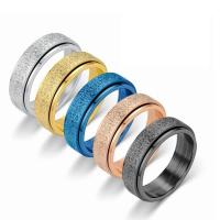 Titanium Steel Finger Ring, plated, Unisex & different size for choice & frosted, more colors for choice, 10PCs/Lot, Sold By Lot
