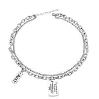 Titanová ocel náhrdelník, Titanium ocel, lesklý, pro ženy & multi-strand, Původní barva, Délka Cca 16.53 inch, Prodáno By PC