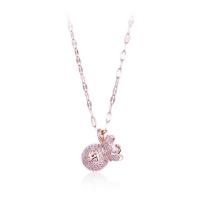 Titanium Steel Necklace Money Bag Vacuum Plating for woman & with rhinestone Length Approx 15.75 Inch Sold By PC