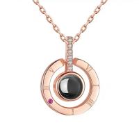 Brass Miniature Projection Necklace, with Gemstone, high quality plated, for woman & with rhinestone, more colors for choice, Length:Approx 15.75 Inch, Sold By PC