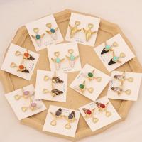 Resin Earring 304 Stainless Steel with Resin Vacuum Ion Plating fashion jewelry & for woman Sold By Pair