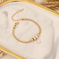 Stainless Steel Jewelry Bracelet 304 Stainless Steel with 1.97inch extender chain Vacuum Ion Plating fashion jewelry & for woman & with rhinestone golden Length Approx 7.09 Inch Sold By PC