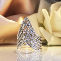 Anilo de dedo, aleación de zinc, Joyería & diverso tamaño para la opción & para mujer & con diamantes de imitación, libre de níquel, plomo & cadmio, Vendido por UD