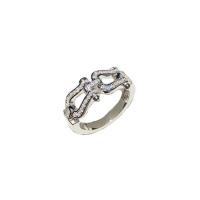 Rhinestone палец кольцо, Латунь, плакирован серебром, ювелирные изделия моды & Женский & со стразами, не содержит никель, свинец, продается PC