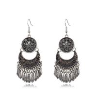Fashion Fringe Earrings, Tibetan Style, plated, fashion jewelry & for woman, more colors for choice, nickel, lead & cadmium free, 85x27mm, Sold By Pair