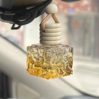 Glass Perfume Hanging Decoration, with wood cap, durable, more colors for choice, 30x50mm, Sold By PC