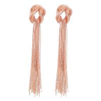 Fashion Fringe Earrings, Tibetan Style, gold color plated, fashion jewelry & for woman, golden, 106x19mm, Sold By Pair