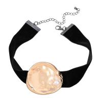 Ожерелье Мода Choker, цинковый сплав, с ткань, с 9.9cm наполнитель цепи, Другое покрытие, ювелирные изделия моды & Женский, два разных цвета, длина:32.1 см, продается PC