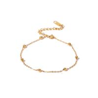 Bijoux bracelet en acier inoxydable, Acier inoxydable 304, avec 5cm chaînes de rallonge, bijoux de mode & pour femme, doré, 3mm, Longueur:16.5 cm, Vendu par PC