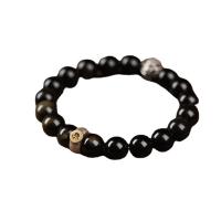 Gemstone Bracelets, Obsidian, fashion jewelry & Unisex & different size for choice & different styles for choice, more colors for choice, Length:18 cm, Sold By PC