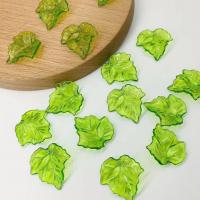Hair Accessories DIY Findings, Acrylic, Leaf, stoving varnish, green, Approx 500PCs/Bag, Sold By Bag
