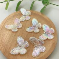 Hair Accessories DIY Findings, Resin, Butterfly, epoxy gel, multi-colored, 30x40mm, Approx 100PCs/Bag, Sold By Bag
