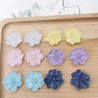 Hair Accessories DIY Findings, Resin, Flower, stoving varnish, more colors for choice, 24mm, Approx 100PCs/Bag, Sold By Bag