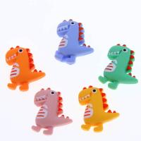 Mobile Phone DIY Decoration, Resin, Dinosaur, epoxy gel, mixed colors, 20x25x8mm, Approx 100PCs/Bag, Sold By Bag
