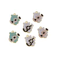Tibetan Style Enamel Pendants, Bear, KC gold color plated, Unisex, more colors for choice, nickel, lead & cadmium free, 20x18x2mm, Approx 100PCs/Bag, Sold By Bag