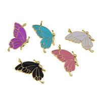 Tibetan Style Enamel Pendants, Butterfly, KC gold color plated, Unisex, more colors for choice, nickel, lead & cadmium free, 18x30x3mm, Approx 100PCs/Bag, Sold By Bag