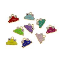 Tibetan Style Enamel Pendants, Frog, KC gold color plated, Unisex, more colors for choice, nickel, lead & cadmium free, 16x13x2mm, Approx 100PCs/Bag, Sold By Bag