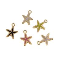 Tibetan Style Enamel Pendants, Starfish, KC gold color plated, Unisex, more colors for choice, nickel, lead & cadmium free, 17x12x2mm, Approx 100PCs/Bag, Sold By Bag