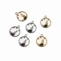 Zinc Alloy Enamel Pendants Round plated Unisex & hollow nickel lead & cadmium free Approx Sold By Bag