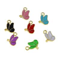 Tibetan Style Enamel Pendants, Butterfly, KC gold color plated, Unisex, more colors for choice, nickel, lead & cadmium free, 15x10x3mm, Approx 100PCs/Bag, Sold By Bag