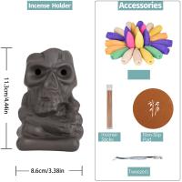 Backflow Incense Burner, Purple Clay, half handmade, for home and office & durable & multifunctional, 145x140x135mm, Sold By PC