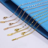 Stainless Steel Jewelry Chain, Titanium Steel, with 2.36inch extender chain, Vacuum Ion Plating, fashion jewelry & for woman, more colors for choice, Length:Approx 15.75 Inch, Approx 16.14 Inch, 100Strand/Lot, Sold By Lot