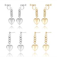Stainless Steel Drop Earring, 304 Stainless Steel, Heart, plated, fashion jewelry & different styles for choice & for woman, more colors for choice, 15*18mm,55mm,57mm, Sold By Pair