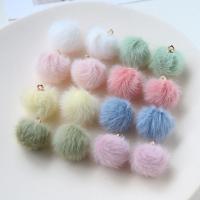 Hanging Ornaments, Plush, DIY, more colors for choice, 18x18mm, Sold By PC