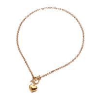 Aço inoxidável 304 colar, Coração, joias de moda & para mulher, Mais cores pare escolha, 3.5mm,16mm, comprimento Aprox 17.72 inchaltura, vendido por PC