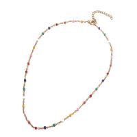 304 Edelstahl Halskette, mit Verlängerungskettchen von 3.94inch, Modeschmuck & für Frau & Emaille, keine, Länge ca. 13.78 ZollInch, verkauft von PC