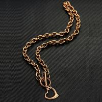 304 Stainless Steel Necklace, Heart, fashion jewelry & for woman, more colors for choice, 7mm,16mm, Length:Approx 17.72 Inch, Sold By PC