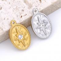 Stainless Steel Pendants 304 Stainless Steel DIY & with rhinestone Sold By Bag