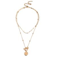 Multi Layer Necklace 304 Stainless Steel with 3.94inch extender chain Double Layer & fashion jewelry & for woman 15mm Length Approx 13.78 Inch Approx 17.72 Inch Sold By PC